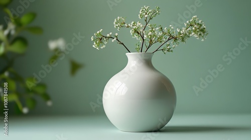 Elegant Minimalist White Ceramic Vase Perfect for Contemporary Home Decor and Stylish Floral Arrangements