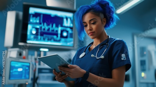 The Nurse with Tablet Device photo