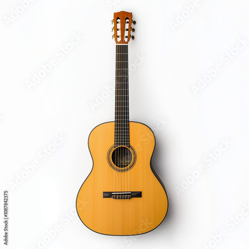 Acoustic Guitar Isolated on White Background