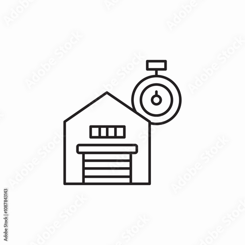 warehouse timer icon sign vector