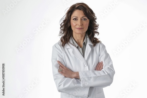 Confident female doctor standing with crossed arms