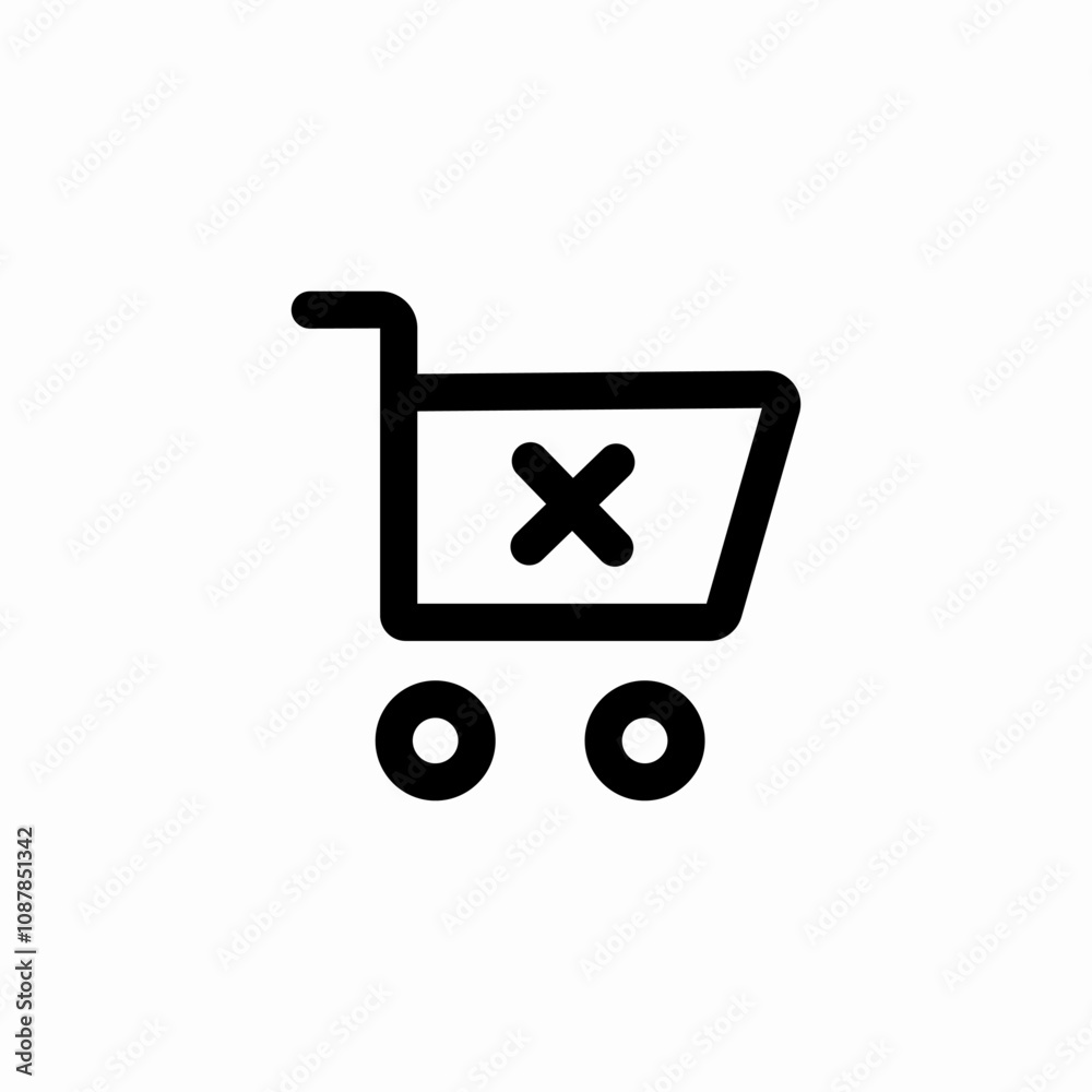 shopping cart delete icon sign vector shopping cart delete icon sign vector
