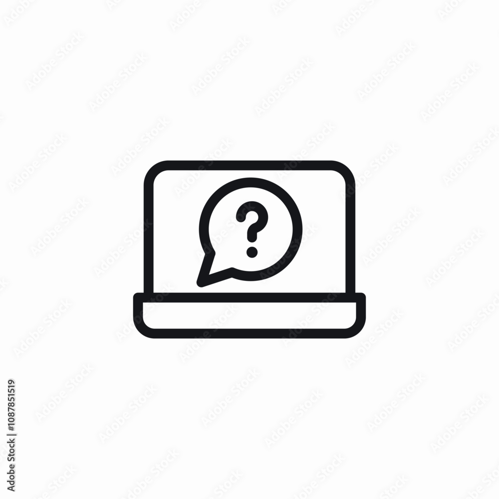 support center chat online laptop icon sign vector support center chat online laptop icon sign vector