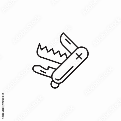 swiss knife icon sign vector