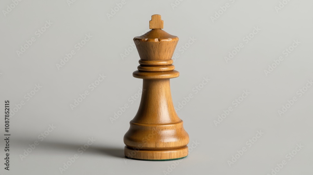 A wooden chess queen piece stands on a white surface. A wooden chess queen piece stands on a white surface.