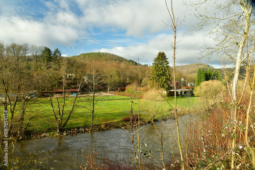 Tableau sur toile Beauté rural le long de l'Emblève à Coo (Stavelot)