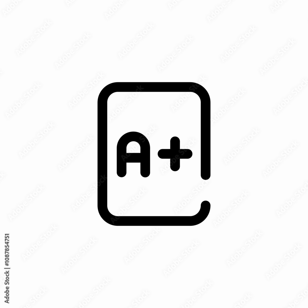 A plus grade exam icon sign vector A plus grade exam icon sign vector