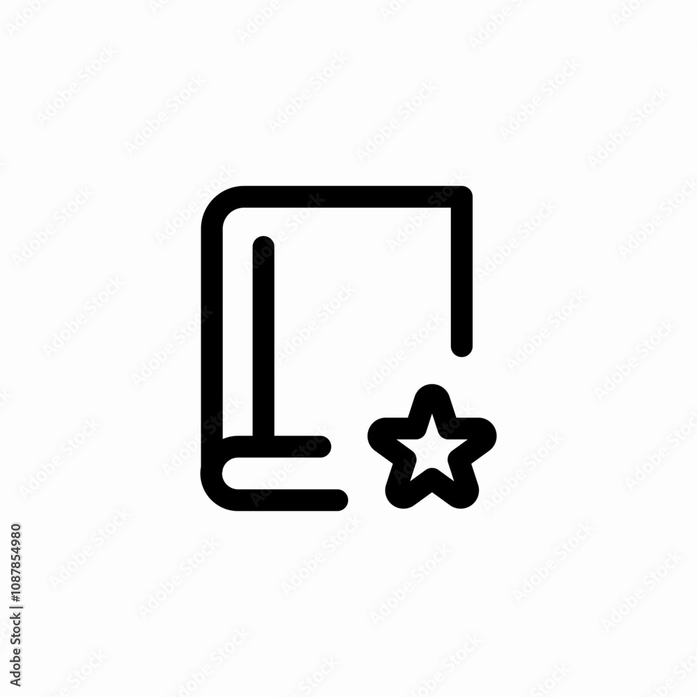 book favorite star icon sign vector book favorite star icon sign vector