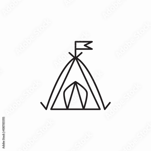 camping tent icon sign vector