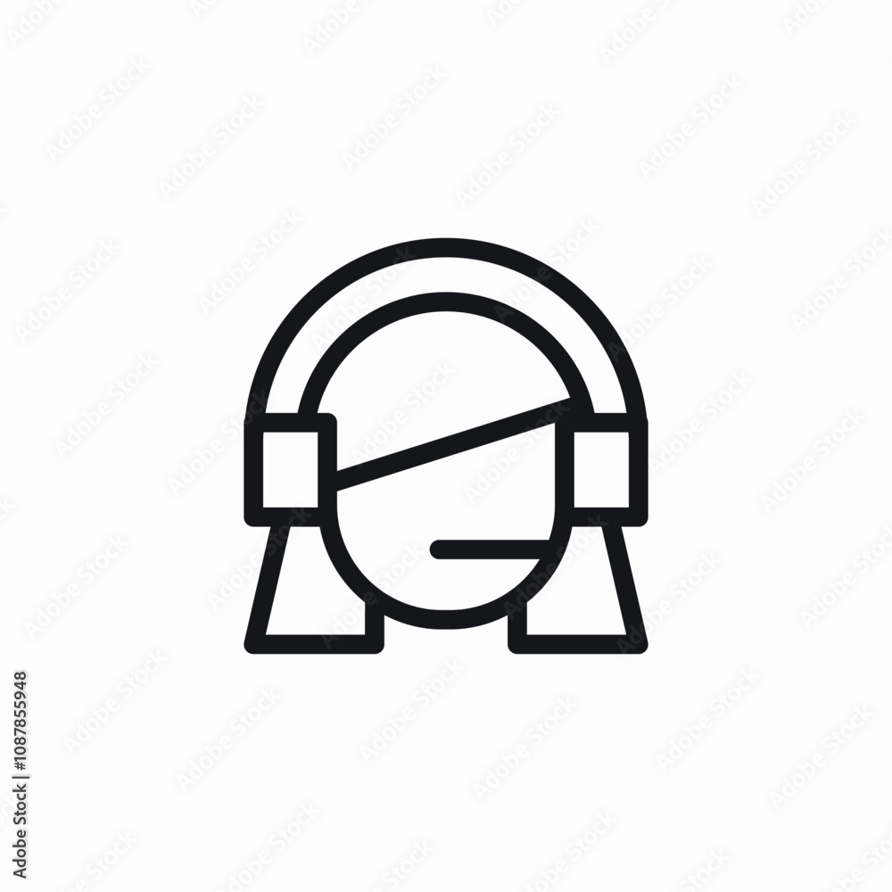headset support center icon sign vector headset support center icon sign vector