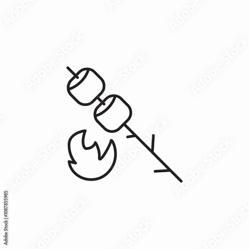 marshmallow bonfire icon sign vector