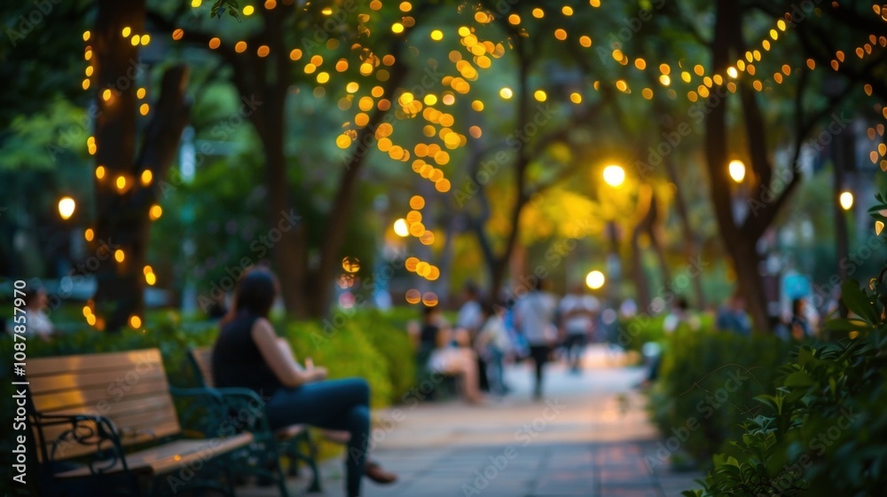 Muted sounds of distant music adding to the lively atmosphere of the park. Muted sounds of distant music adding to the lively atmosphere of the park.