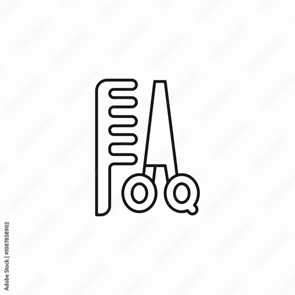 comb scissors icon sign vector comb scissors icon sign vector
