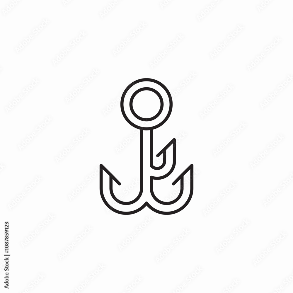 fishing hook icon sign vector fishing hook icon sign vector