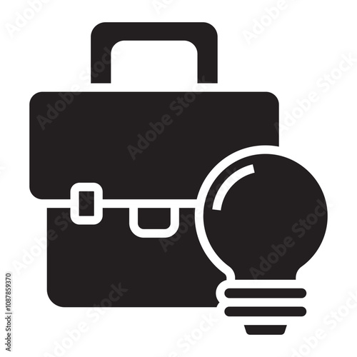 Business Innovation with Briefcase and Light Bulb icon.