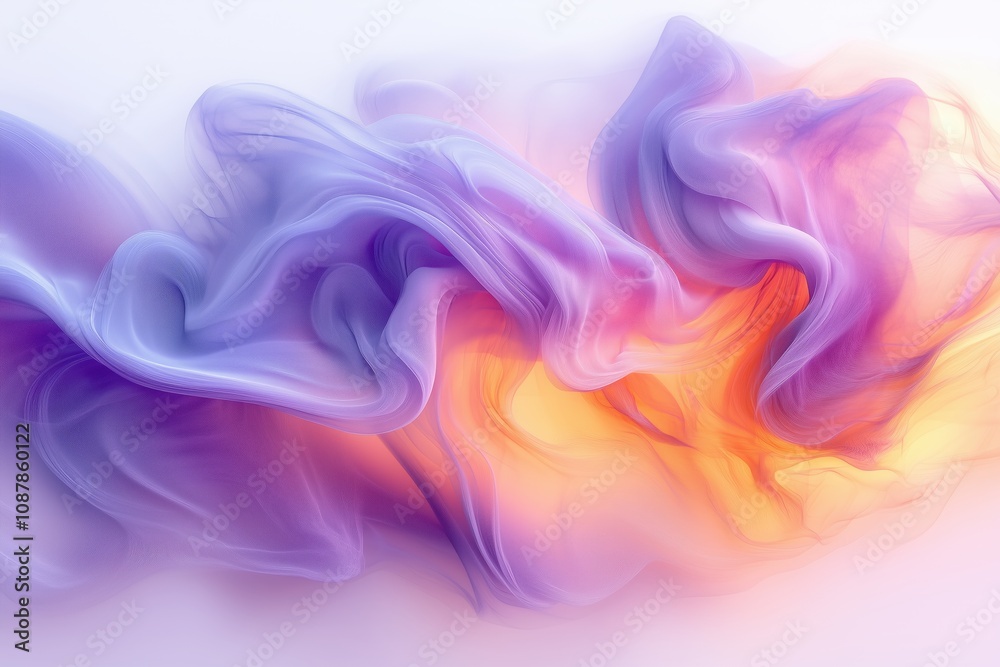 Obraz premium Flowing abstract texture with soft purple and orange swirls