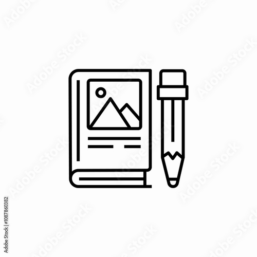 sketch book icon sign vector