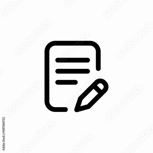 text file pen icon sign vector