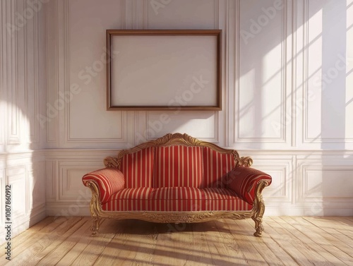 Elegant Red And Gold Stripe...