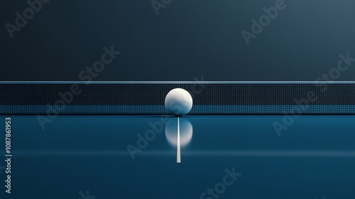 A ping pong ball rests on the edge of a blue table during an intense game at ...