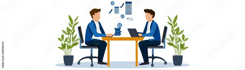 Analyzing Retention-Focused Financial Metrics: Calculation Process Explained in Flat Design Illustration