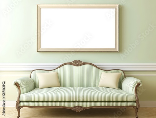 Elegant Striped Sofa With O...