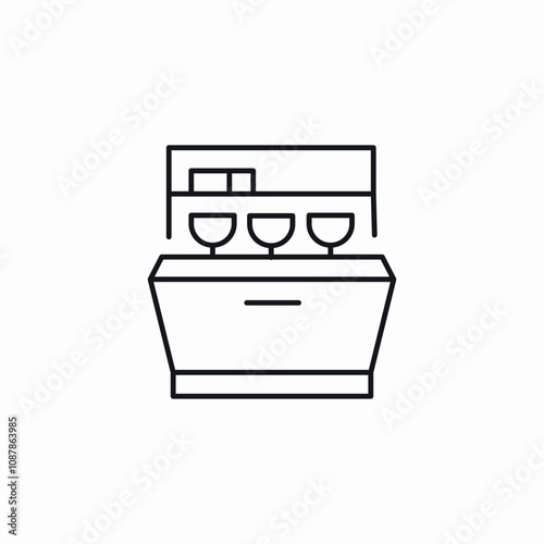 dish washer glasses icon sign vector