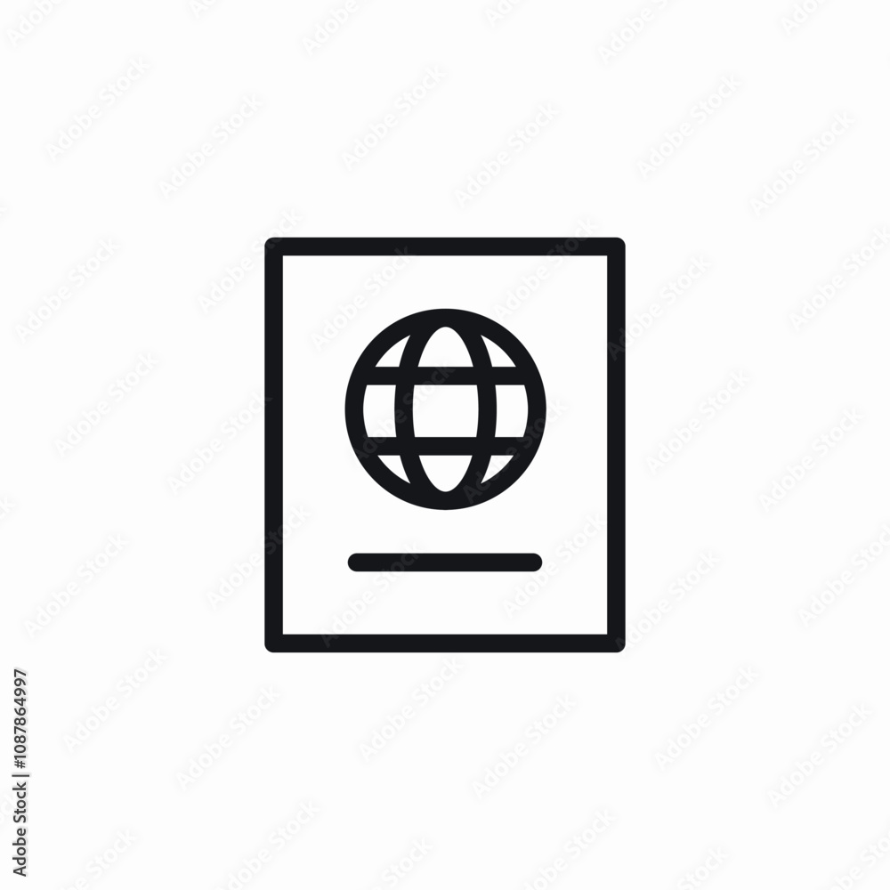 passport document icon sign vector passport document icon sign vector