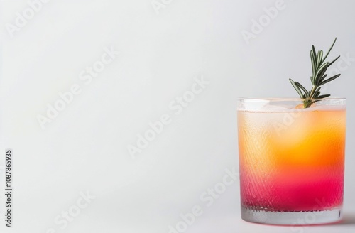 Refreshing cocktail with a citrus twist served on a marble countertop in a br...