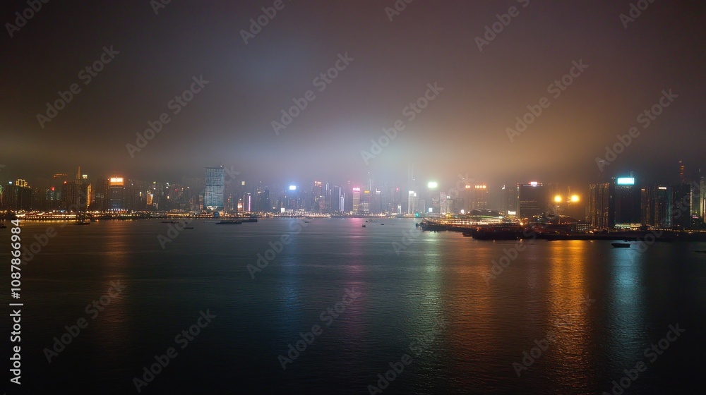 Night View of Hong Kong Skyline Across Victoria Harbour Night View of Hong Kong Skyline Across Victoria Harbour