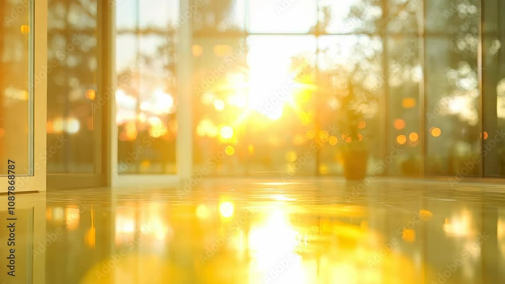 blurred background of a modern office interior with panoramic windows and beautiful lighting, Blurred office meeting room, blurred office background 4K Video
