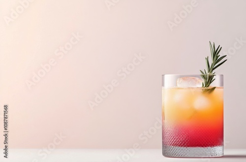 Refreshing cocktail with a citrus twist served on a marble countertop in a br...