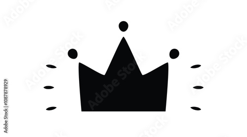 Crown silhouette icon. Clipart image isolated on white background.