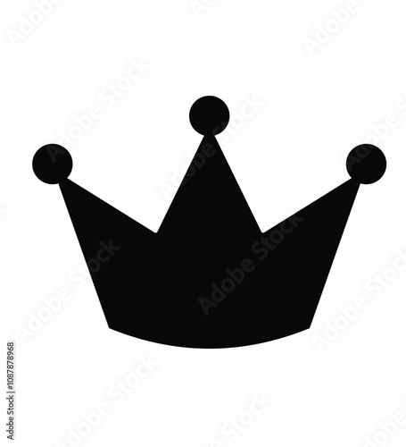 Royal crown silhouette icon. Clipart image isolated on white background.