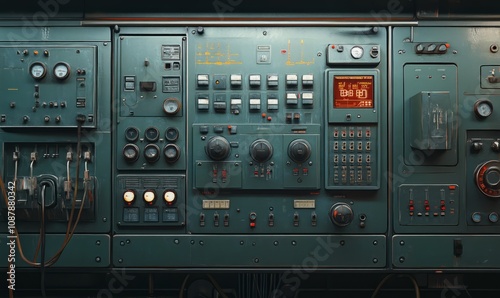 Close-up of industrial control panels in a row, displaying various interconnected wires and components, used for automation and monitoring in industrial settings