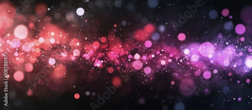 Colorful abstract background with glowing particles in shades of pink and pur...
