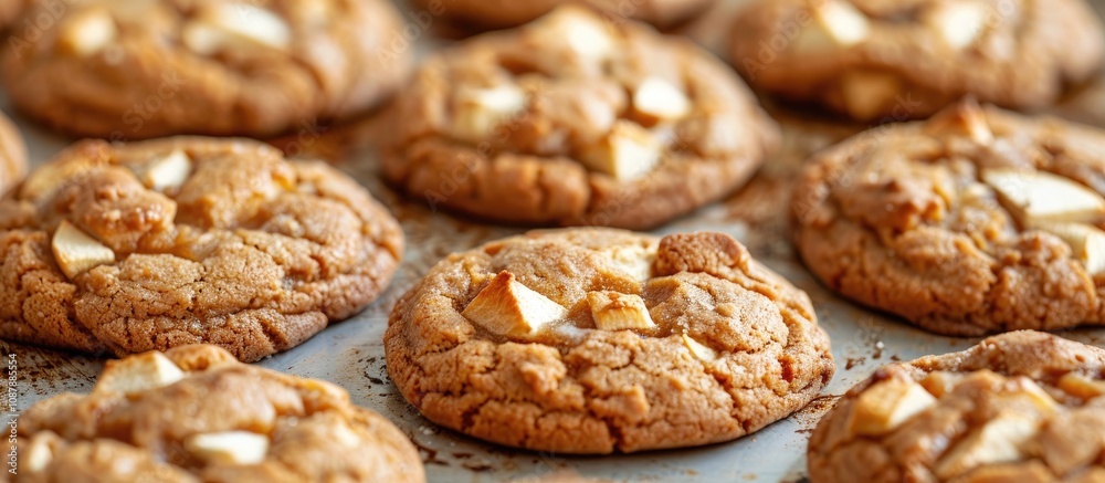 Baking Fresh Apple Cookies Close Up Baking Fresh Apple Cookies Close Up