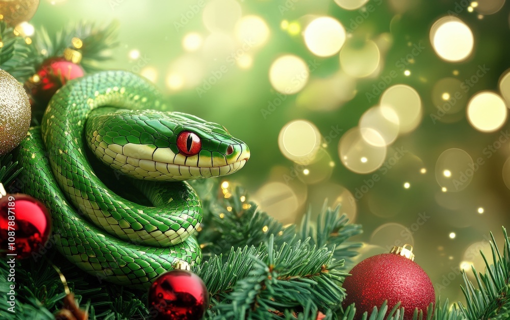 green snake christmas background green snake christmas background