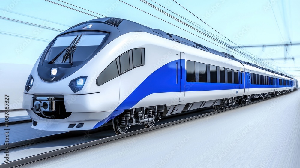 Naklejka premium High-Speed Train: Modern Railway Transportation