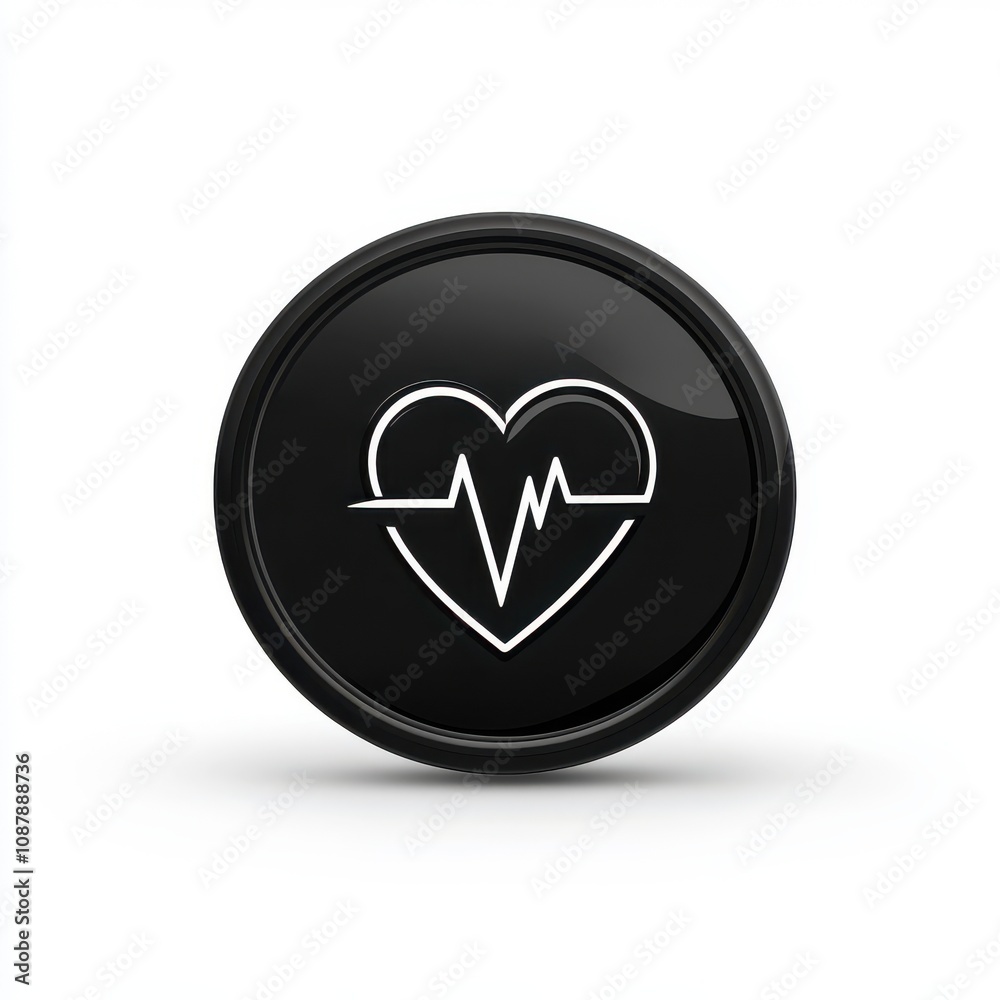 Stylish black heart icon with a heartbeat line, symbolizing health and wellness. Stylish black heart icon with a heartbeat line, symbolizing health and wellness.