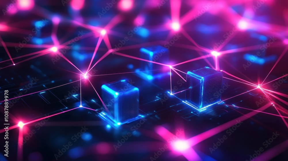 Neon Network: Abstract Digital Interconnection Neon Network: Abstract Digital Interconnection