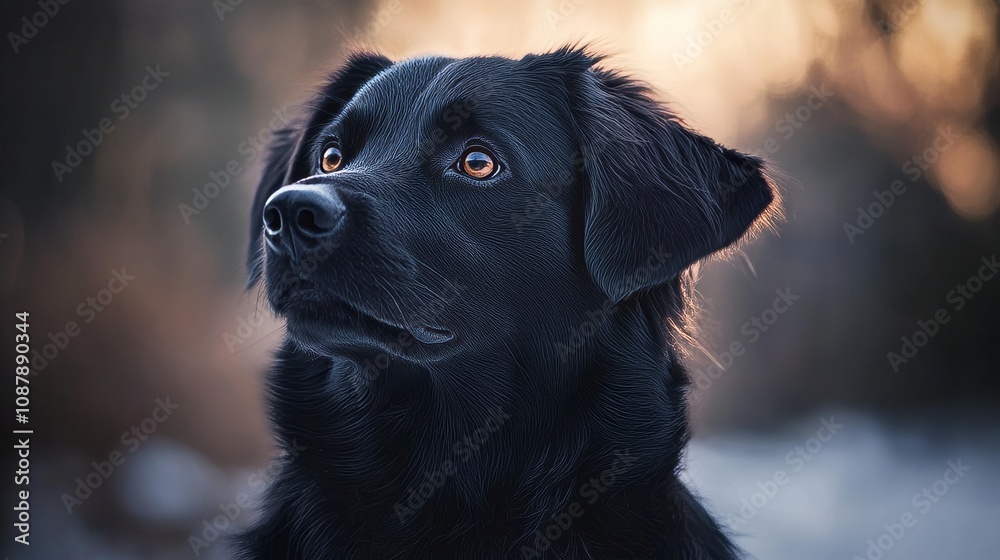 Majestic black dog portrait with soft lighting pet photography animal loyalty loyal pet look Majestic black dog portrait with soft lighting pet photography animal loyalty loyal pet look
