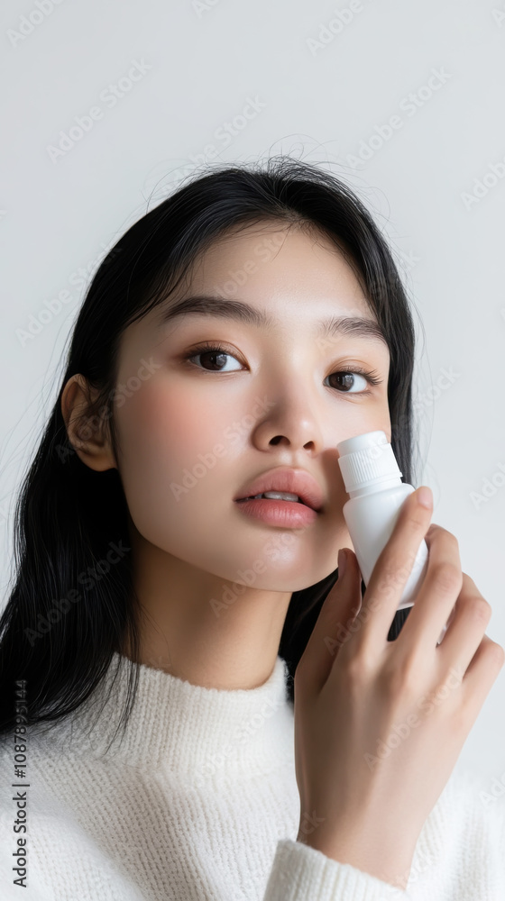Model displaying allergy medication for healthcare and wellness promotion Model displaying allergy medication for healthcare and wellness promotion