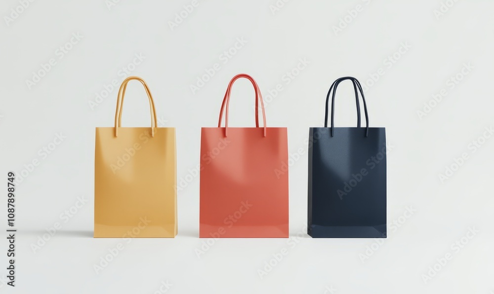 Creative Paper Shopping Bag Mockups Isolated on White Background Creative Paper Shopping Bag Mockups Isolated on White Background