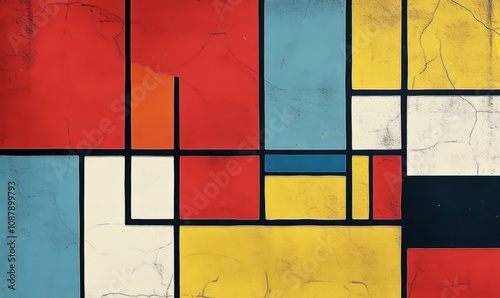 Delight in the simplicity and symmetry of De Stijl with a wallpaper thats a study in balance photo