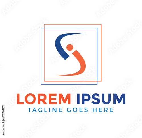 I shape letter logo or icon vector template