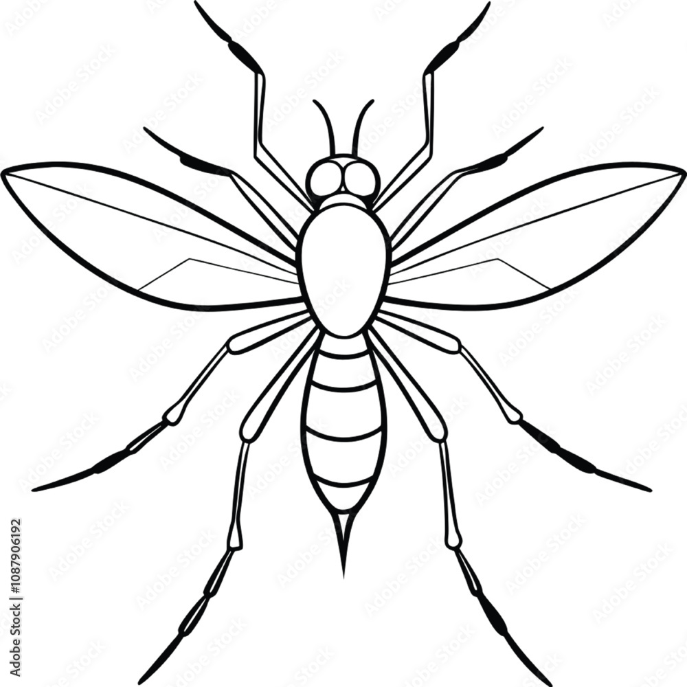 Fototapeta premium Mosquito outline art