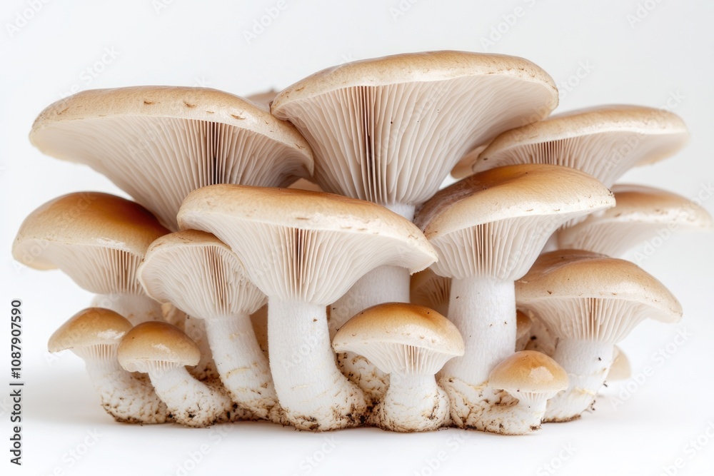 A cluster of mushrooms stacked on top of each other, great for use in illustrations or designs A cluster of mushrooms stacked on top of each other, great for use in illustrations or designs