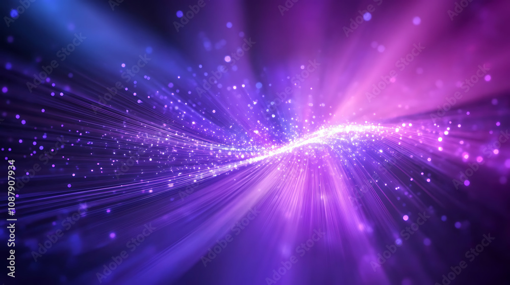 A purple and blue abstract background with radial lines representing data flow or an optical fiber explosion star A purple and blue abstract background with radial lines representing data flow or an optical fiber explosion star