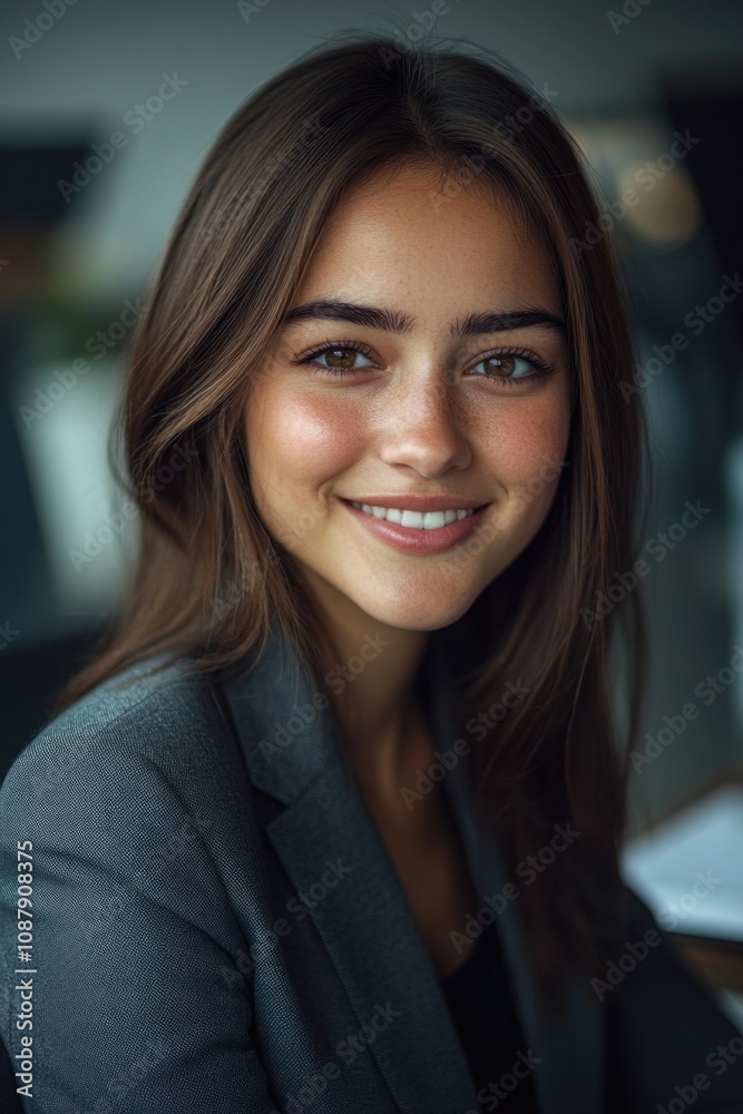 A professional woman in a business suit smiling at the camera, suitable for corporate or personal use A professional woman in a business suit smiling at the camera, suitable for corporate or personal use